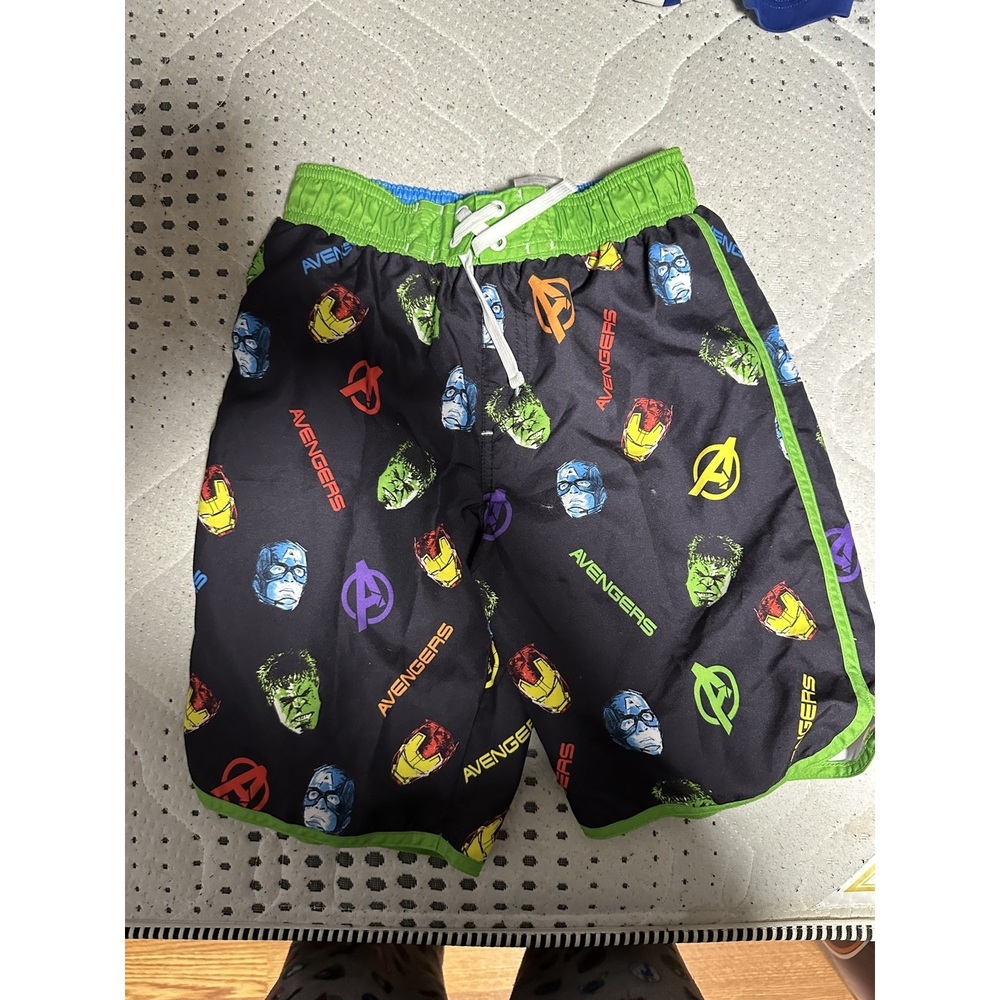 Green print Boys Swim Trunks